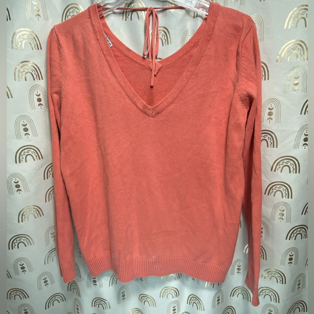 Vibrant Coral Knit Sweater